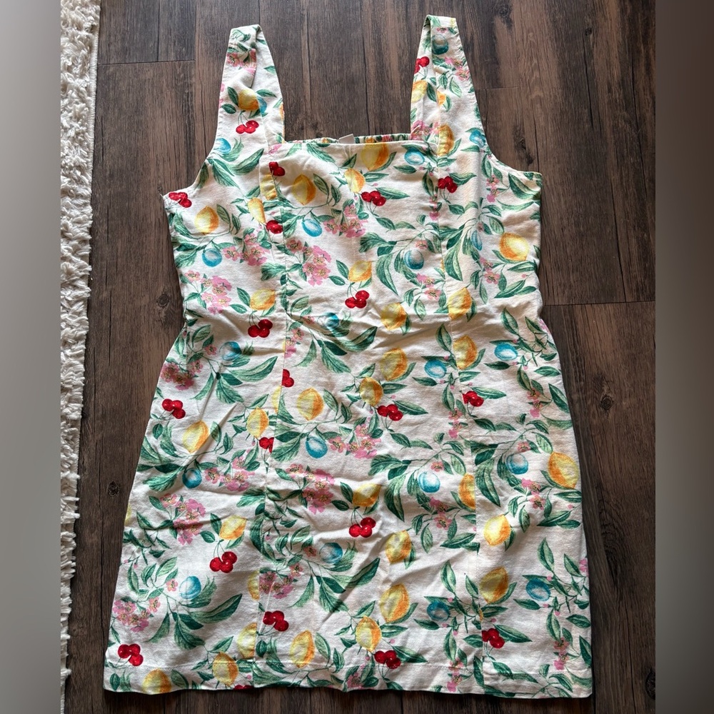 Old Navy Floral & Fruit Print Linen Dress